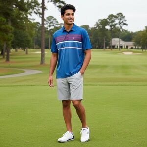 IZOD Golf Polo Men’s Shirt with Stretch Blue/Red/Pink Size-XL